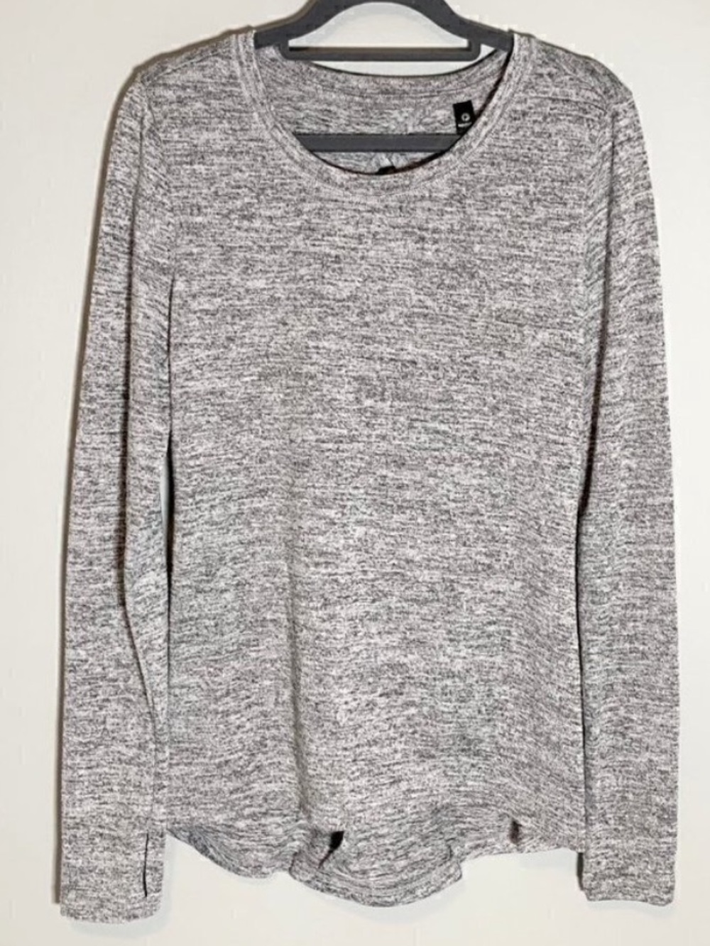 90 Degree Cutout Back Long Sleeve Top w/ Thumb Holes, Size Medium
